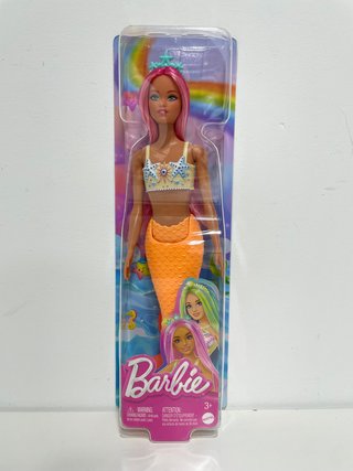 Muñeca Barbie Sirena con Cola Naranja