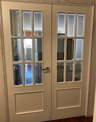 Puerta Doble de Cristal Lacada en Blanco