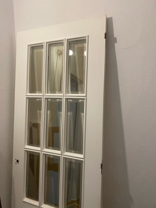 Puerta Doble de Cristal Lacada en Blanco