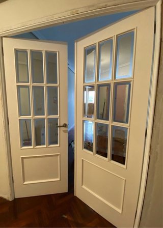 Puerta Doble de Cristal Lacada en Blanco