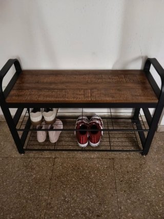 Banco Zapatero de Madera y Metal
