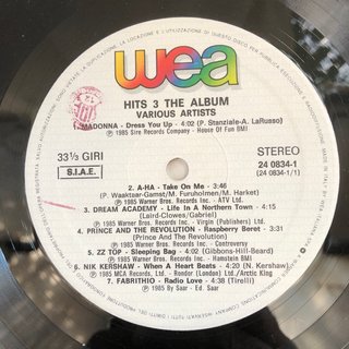 VARIOUS HITS 3 THE ALBUM LP 12" 33 RPM 1985 WEA