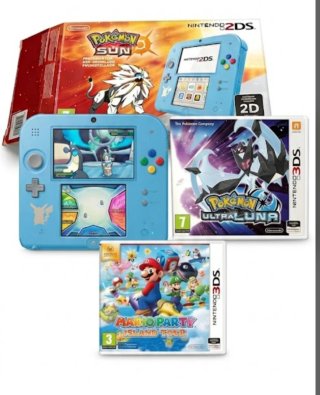 Pack Nintendo 2DS Azul + 2 Juegos + Caja