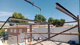Estructura de hierro para obra
