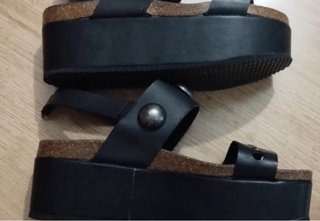 Sandalias Plataforma Piel Negras T38