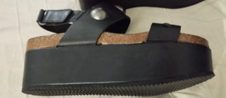 Sandalias Plataforma Piel Negras T38