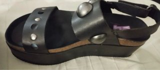 Sandalias Plataforma Piel Negras T38
