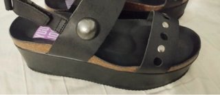 Sandalias Plataforma Piel Negras T38