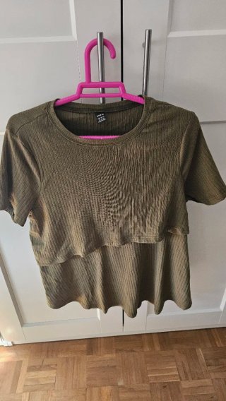 Camiseta verde Shein manga corta