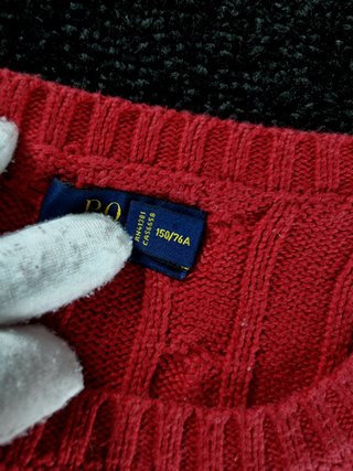 Sweater Cable Knit Ralph Lauren Women's XXS Red