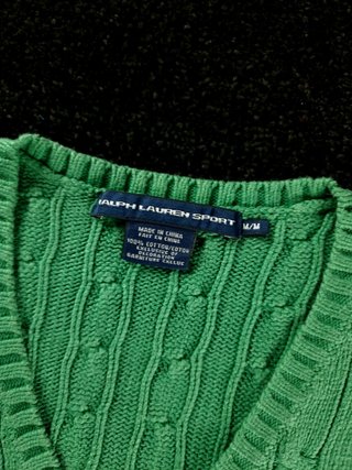 Sweater Cable Knit Ralph Lauren Women's M Green