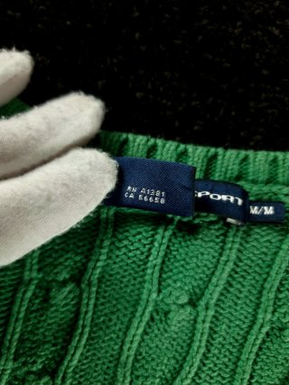 Sweater Cable Knit Ralph Lauren Women's M Green