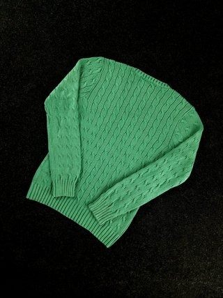 Sweater Cable Knit Ralph Lauren Women's M Green
