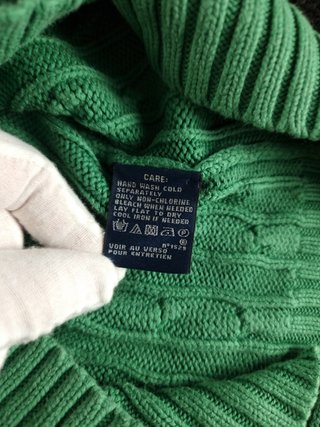 Sweater Cable Knit Ralph Lauren Women's M Green