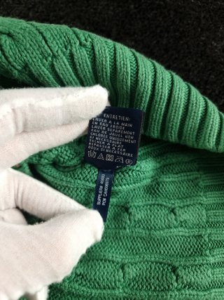 Sweater Cable Knit Ralph Lauren Women's M Green