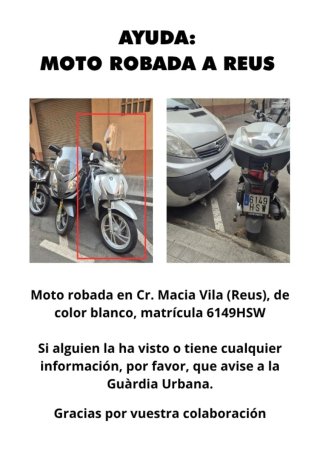 Honda SH 125 Blanca - Matrícula 6149HSW
