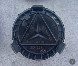 4 Tapabujes Mercedes Benz 75mm negro plata nuevos