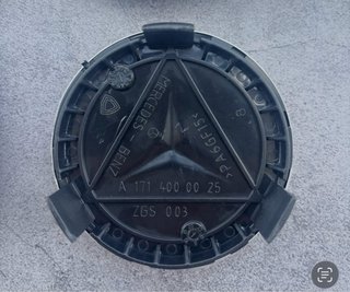 4 Tapabujes Mercedes Benz 75mm azul plata nuevos