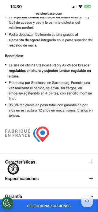 Silla de oficina Steelcase Reply Air