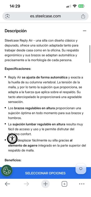 Silla de oficina Steelcase Reply Air