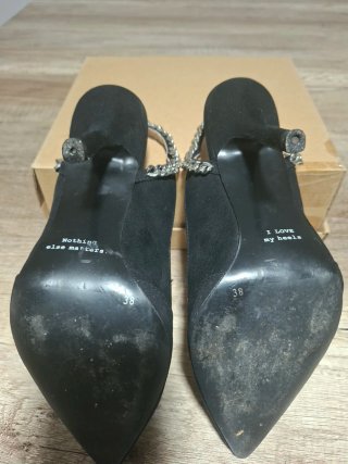 Zapatos Zara Talla 38 Negros con Cadena