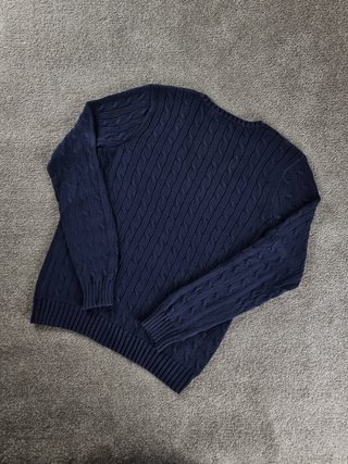 Sweater Cable Knit V-Neck Ralph Lauren Women's L