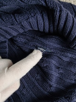 Sweater Cable Knit V-Neck Ralph Lauren Women's L