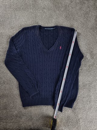 Sweater Cable Knit V-Neck Ralph Lauren Women's L