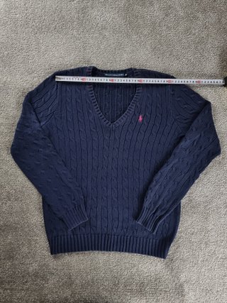 Sweater Cable Knit V-Neck Ralph Lauren Women's L