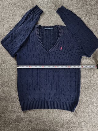 Sweater Cable Knit V-Neck Ralph Lauren Women's L