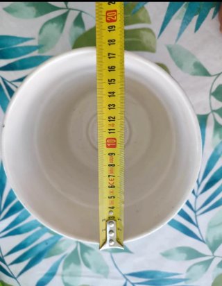 Macetero de porcelana verde y blanco