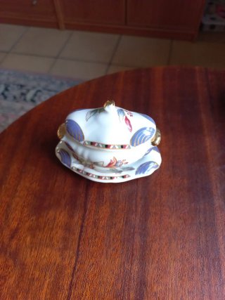 Lote 3 mini soperas porcelana decorada