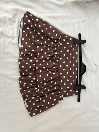 Minifalda Marrón con Lunares Blancos