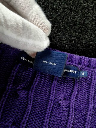 Sweater Cable Knit V-Neck Ralph Lauren Women's M