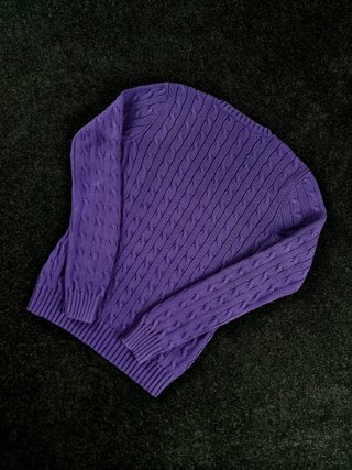 Sweater Cable Knit V-Neck Ralph Lauren Women's M