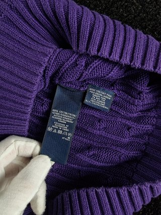 Sweater Cable Knit V-Neck Ralph Lauren Women's M