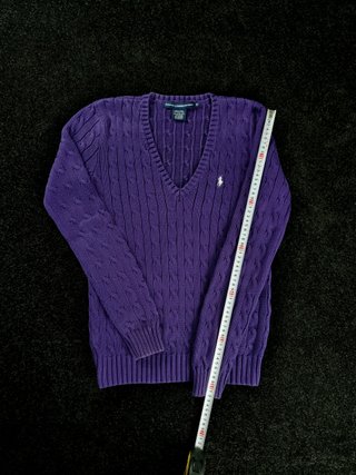 Sweater Cable Knit V-Neck Ralph Lauren Women's M