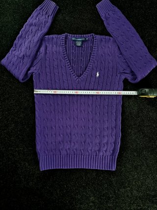 Sweater Cable Knit V-Neck Ralph Lauren Women's M