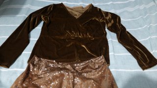 Conjunto fiesta marrón blusa y falda Talla L
