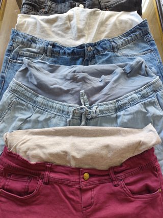 Lote 7 Pantalones Premamá Talla L H&M y +
