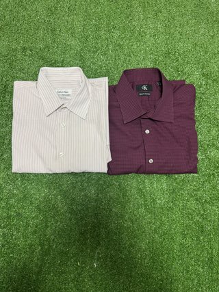 Lote 2 Camisas Calvin Klein L Slim Regular
