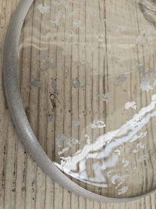 Vaso decorativo in vetro effetto argento