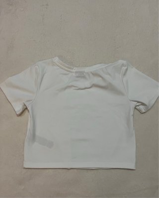 Camiseta Crop Top Blanca Básica Bekkin 11/12 años