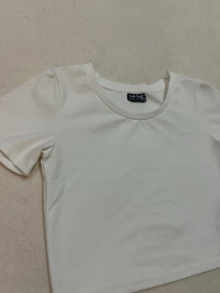 Camiseta Crop Top Blanca Básica Bekkin 11/12 años