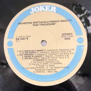 Orchestra Franco Bagutti Non T'incazzare LP 12"