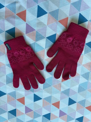 Guantes Quechua rosa oscuro estampación invernal