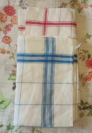2 Paños de Lino Franceses Agalys antiguos.