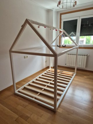 Cama Montessori Infantil Madera Blanca