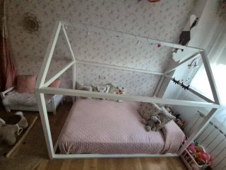 Cama Montessori Infantil Madera Blanca