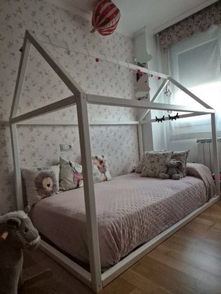 Cama Montessori Infantil Madera Blanca